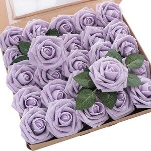 Lilac Lavender Real Touch Foam Roses